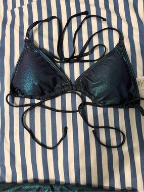 No Boundaries Iridescent Green Shimmer 2 piece Bikini Top & Bottom.
